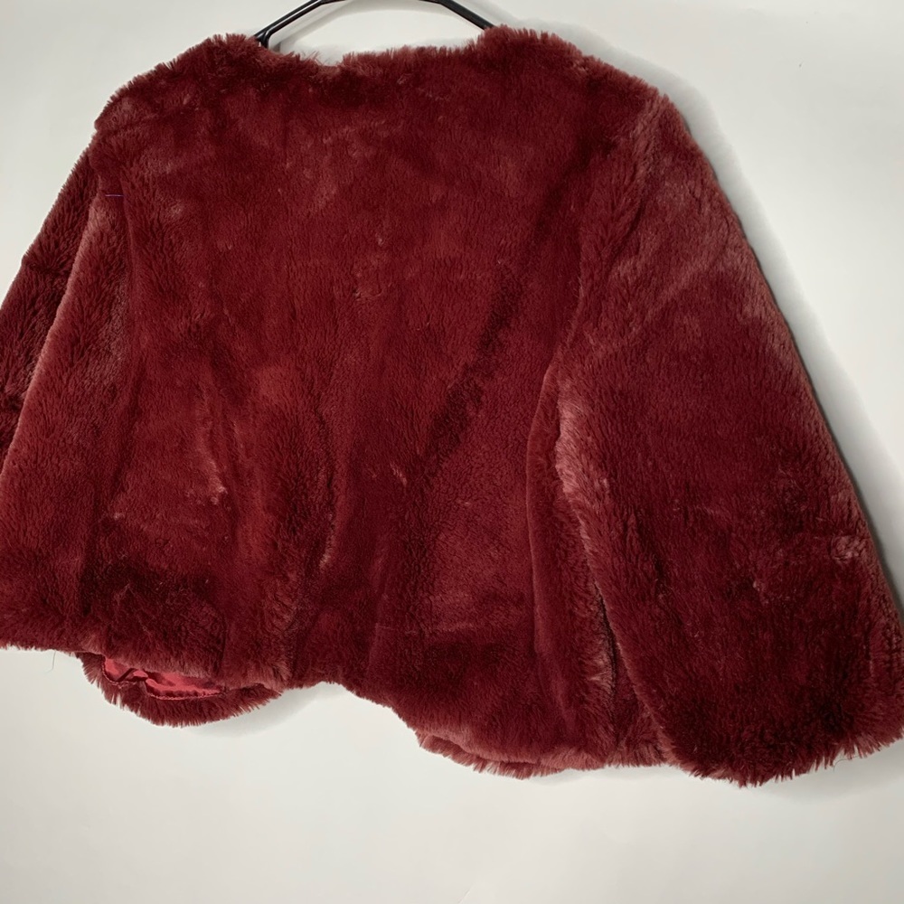 Haani Burgundy Faux Fur Blazer Size L NWT - Picture 7 of 7